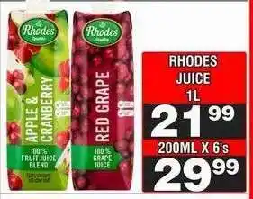 Advance Cash n Carry RHODES JUICE 1L offer