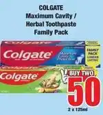 Boxer Colgate - maximum cavity / herbal toothpaste family pack offer