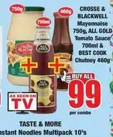 Boxer All gold - mayonnaise, tomato sauce & chutney offer