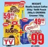 Boxer Nescafé - ricoffly instant coffee 250g / refill pouch 280g & cremora creamer 750g offer