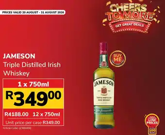 Jameson Triple Distilled Irish Whiskey