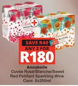 Liquor Shop Annabelle Cuvée Rosé/Blanche/Sweet Red Petillant Sparkling Wine offer