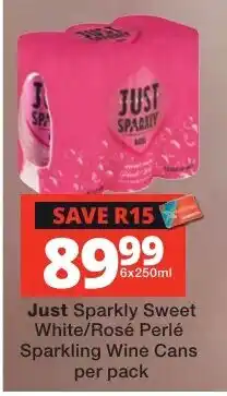 Liquor Shop Just Sparkly Sweet White/Rosé Perlé Sparkling Wine Cans offer