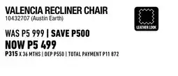 Home Corp Valencia Recliner Chair offer