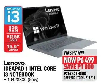 Lenovo IDEAPAD 1 INTEL CORE i3 NOTEBOOK