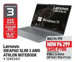 Home Corp Lenovo IDEAPAD SLIM 3 AMD ATHLON NOTEBOOK offer