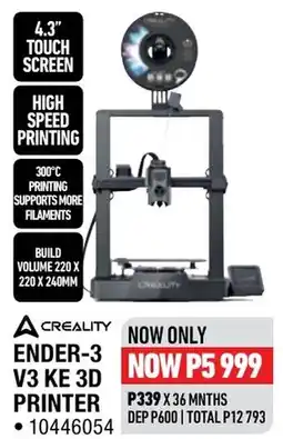 Home Corp Creality Ender-3 V3 KE 3D Printer offer