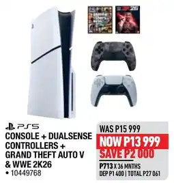 Home Corp PS5 CONSOLE + DUALSENSE CONTROLLERS + GRAND THEFT AUTO V & WWE 2K26 offer