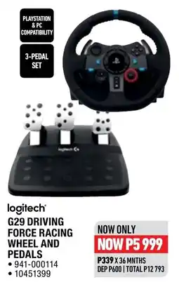 Home Corp logitech G29 DRIVING FORCE RACING WHEEL AND PEDALS offer