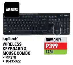 Home Corp logitech WIRELESS KEYBOARD & MOUSE COMBO offer