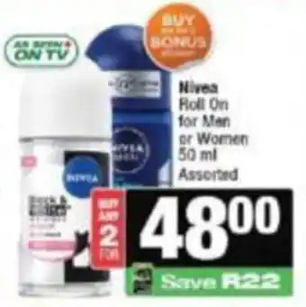 Nivea Roll On for Men or Women Assorted