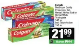 KwikSpar Colgate Maximum Cavity Protection, Gel, Herbal, Herbal Salt or Herbal White Toothpaste offer