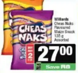 KwikSpar Willards Cheas Naks Flavoured Maize Snack Assorted offer