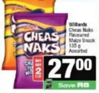 Willards Cheas Naks Flavoured Maize Snack Assorted