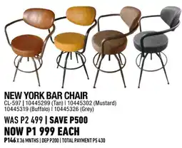 Home Corp NEW YORK BAR CHAIR offer