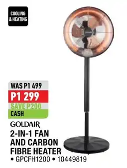Home Corp GOLDAIR 2-IN-1 FAN AND CARBON FIBRE HEATER offer