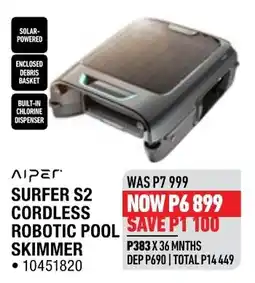 Home Corp Alper Surfer S2 Cordless Robotic Pool Skimmer offer