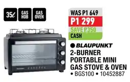 Home Corp BLAUPUNKT 2-BURNER PORTABLE MINI GAS STOVE & OVEN offer