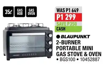 BLAUPUNKT 2-BURNER PORTABLE MINI GAS STOVE & OVEN