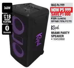 Home Corp Klipsch Miami Party Speaker offer