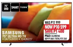 Home Corp SAMSUNG 75" ULTRA HD TV offer