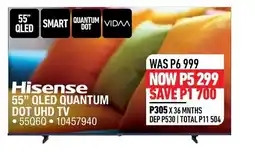 Home Corp Hisense 55" QLED Quantum Dot UHD TV offer