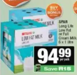 KwikSpar SPAR Long Life Low Fat or Full Cream Milk offer