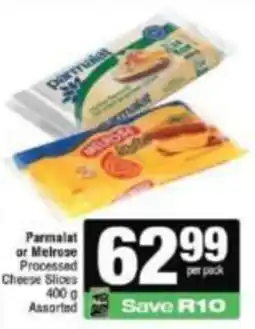 KwikSpar Parmalat or Melrose Processed Cheese Slices Assorted offer