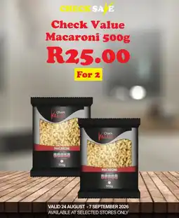 Check Save Check Value Macaroni offer