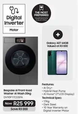 Samsung Bespoke AI Front-load Washer AI Wash 20kg offer