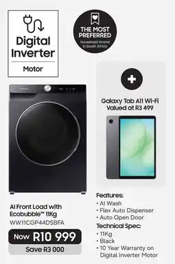 Samsung Samsung AI Front Load with Ecobubble™ 11Kg offer