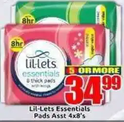 Three Star Cash and Carry Lil-Lets Essentials Pads Assorted offer