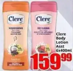 Three Star Cash and Carry Clere Body Lotion Assorted offer