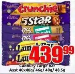 Three Star Cash and Carry Cadbury Large Bar Assorted offer
