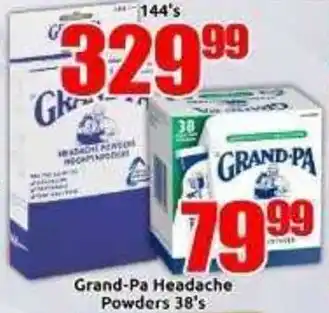 Three Star Cash and Carry Grand-Pa Headache Powders offer