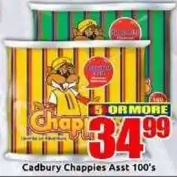 Three Star Cash and Carry Cadbury Chappies Assorted 100's offer