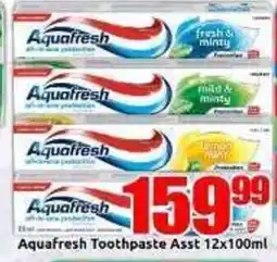 Three Star Cash and Carry Aquafresh Toothpaste Assorted offer