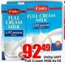 Three Star Cash and Carry Unity UHT Full Cream Milk offer