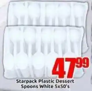 Starpack Plastic Dessert Spoons White