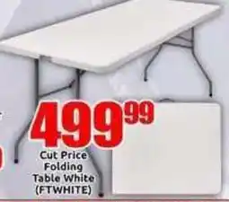 Three Star Cash and Carry Cut Price Folding Table White offer