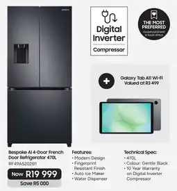 Samsung Bespoke AI 4-Door French Door Refrigerator 470L offer