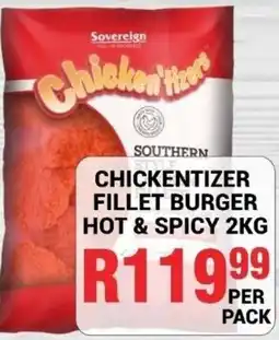 Chikro Food Market Sovereign Chicken'tizers Southern Style Chickentizer Fillet Burger Hot & Spicy offer