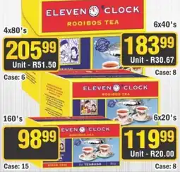 J&E Cash and Carry ELEVEN'O'CLOCK ROOIBOS TEA offer