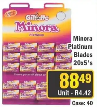 J&E Cash and Carry Gillette Minora Platinum Blades offer