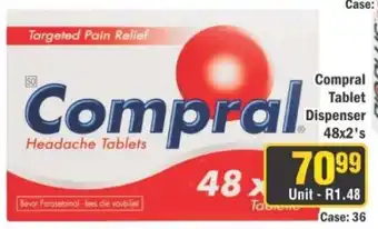 J&E Cash and Carry Compral Headache Tablets offer