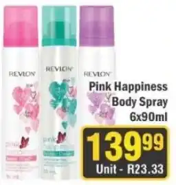 J&E Cash and Carry Revlon Pink Happiness Body Spray offer