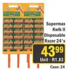 J&E Cash and Carry Supermax Kwik II Disposable Razor 24's offer