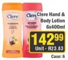 J&E Cash and Carry Clere Hand & Body Lotion offer
