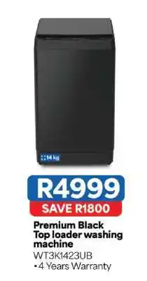 OK Furniture Premium Black Top loader washing machine offer