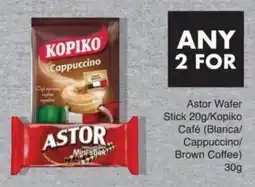 Save Astor Wafer Stick/Kopiko Café Blanca/ Cappuccino/ Brown Coffee offer